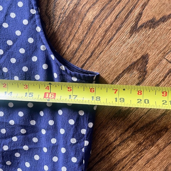 Madewell Silk Dotty Dress Navy Polka Dot Sleeveless Size L - Picture 10 of 13